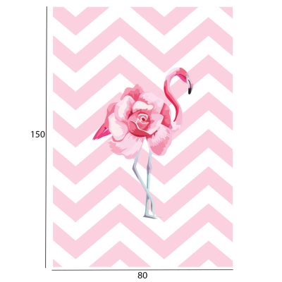 SERIES KIDDER HM7678.12 80Χ150cm, pink flamingo carpet, fringes