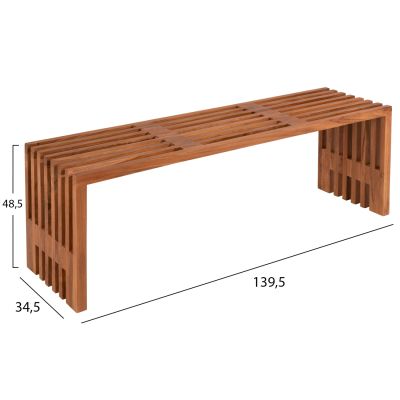 ПЕЙКА NYA HM9829 ТИКОВО ДЪРВО МАСИВ 139,5x34,5x48,5Hcm.