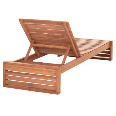 SUNLOUNGER WITHOUT CUSHIONS ZIZEL HM6161 TEAK WOOD IN NATURAL 200x71x30Hcm.