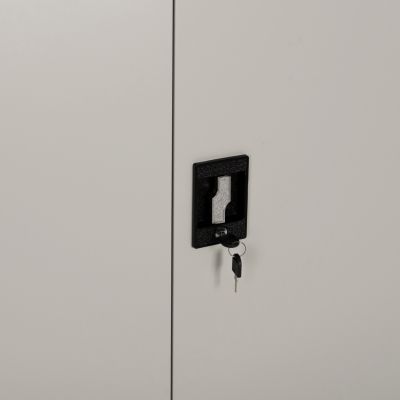 WARDROBE METALLIC WITH LEGS CLOD HM11981 2-LEAF WITH DIVIDER- LIGHT GREY 90Χ40Χ190Hcm.