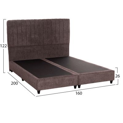 BED DOUBLE-SIZE HILDA HM717.02 BROWN TEDDY FABRIC--FOR MATTRESS 160x200cm