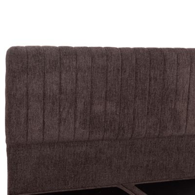 BED DOUBLE-SIZE HILDA HM717.02 BROWN TEDDY FABRIC--FOR MATTRESS 160x200cm
