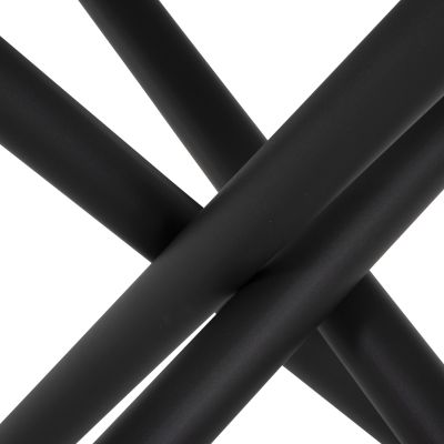 ТРАПЕЗНА МАСА PRENTIS HM9770.02 КЕРАМИЧЕН 12мм ПЛОТ В ЧЕРЕН МРАМОР-ЧЕРНИ МЕТАЛНИ КРАКА 180x90x76Hcm.