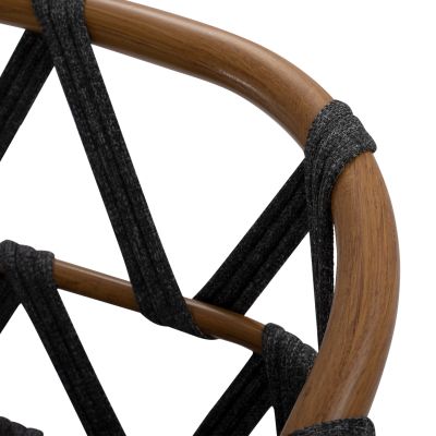 ALUMINUM ARMCHAIR RICKO HM5782.11 WITH WIDE GREY STRAPS  58x59x78 cm.