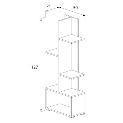 ЕТАЖ ЗА КНИЖА TRIVIO HM18195.03 МЕЛАМИН В БЯЛО-АТЛАНТИС ЗЕЛЕНО 50x25x127Hcm.