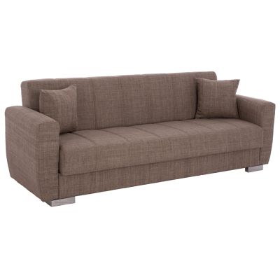 ΗΜ3240.02- 215x80x77cm, 3-seater sofabed, beige