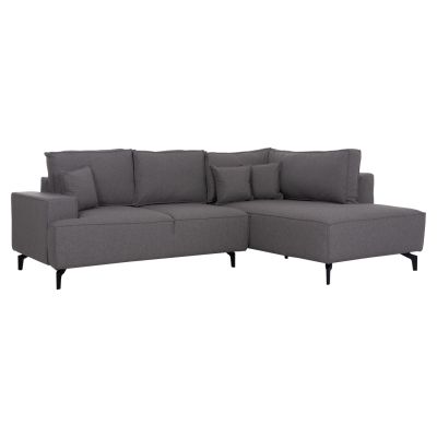 CORNER SOFA-BED WITH STORAGE SPACE SAFFIRA HM3303.01R GREY FABRIC 270x195x100Hcm.