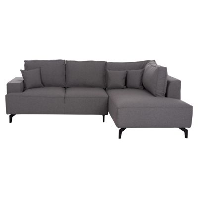 CORNER SOFA-BED WITH STORAGE SPACE SAFFIRA HM3303.01R GREY FABRIC 270x195x100Hcm.