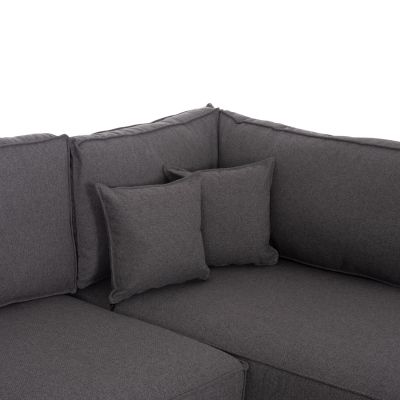 CORNER SOFA-BED WITH STORAGE SPACE SAFFIRA HM3303.01R GREY FABRIC 270x195x100Hcm.
