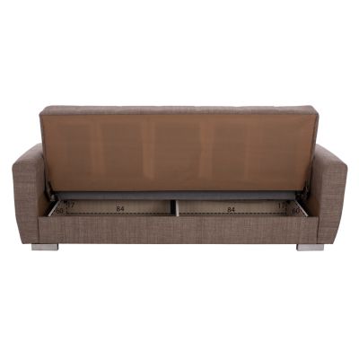 ΗΜ3240.02- 215x80x77cm, 3-seater sofabed, beige