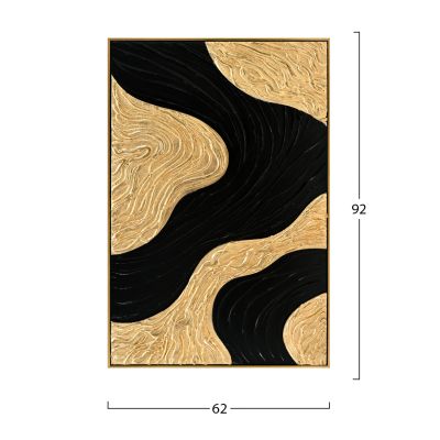 WALL PAINTING 3D SEDIMENT HM4548.02 BEIGE PS FRAME-HANDMADE SHAPES 62x4,5Χ92Hcm.