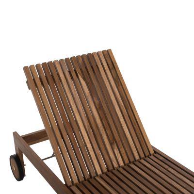 SUNBED LOUNGER LAGERTHA HM5963.11 TEAK WOOD IN NATURAL COLOR 200x65x102Hcm.