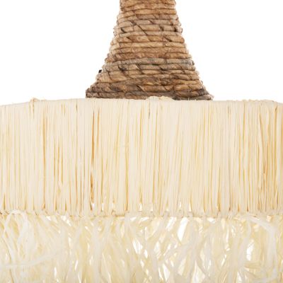 CEILING PENDANT LUMINAIRE SET HM11921 ROPE AND DRIED PALM LEAF FIBERS Φ41Χ155H cm.