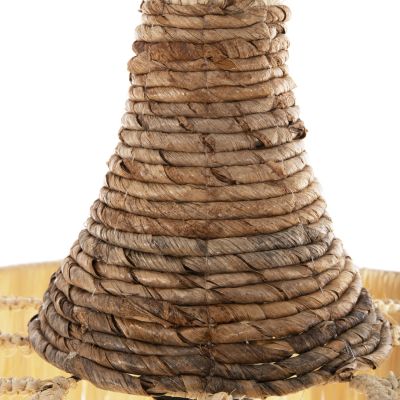 CEILING PENDANT LUMINAIRE SET HM11921 ROPE AND DRIED PALM LEAF FIBERS Φ41Χ155H cm.