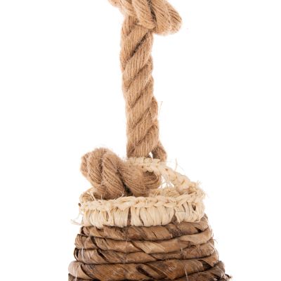 CEILING PENDANT LUMINAIRE SET HM11921 ROPE AND DRIED PALM LEAF FIBERS Φ41Χ155H cm.
