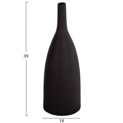 CERAMIC TABLE DECOR GALAD HM4634.02 BLACK MATTE Φ14x39H cm.