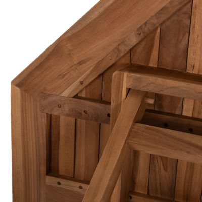 OUTDOOR POLYGON DINING TABLE KENDALL HM9545 FOLDABLE TEAK IN NATURAL COLOR 120x120x75Hcm.