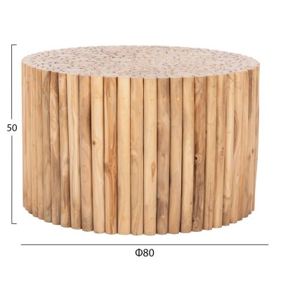 ХОЛНА МАСА КРЪГЛА КОТЕР HM9863 ТИКОВИ КЛОНКИ- ЕСТЕСТВЕНИ Φ80x50Hсм.