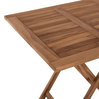 OUTDOOR SQUARE DINING TABLE KENDALL HM9544 FOLDABLE-TEAK WOOD IN NATURAL COLOR 80x80x75Hcm.