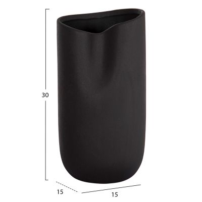 CERAMIC TABLE DECOR GLAZE HM4607.02 MATTE BLACK 15,2x15x30Hcm