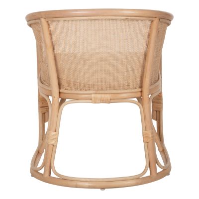 КРЕСЛО KIKO HM9839 РАТАН В ЕСТЕСТВЕН ПОЛИРАН ЦВЯТ-БЯЛО ВЪЗГЛАВНИЦА 61x71x76Hcm.