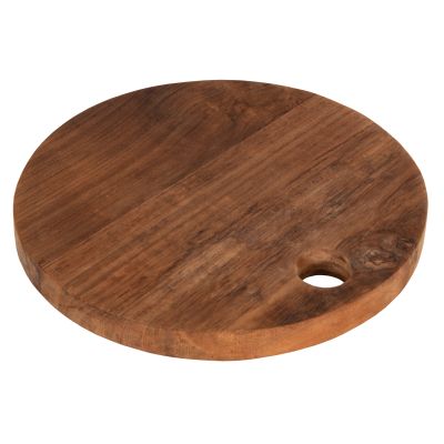 ДЪСКА ЗА РЯЗАНЕ КРЪГЛА ЗА КУХНЯ HM4291 ТИКОВО ДЪРВО В НАТУРАЛ-С ОТВОР ЗА ЗАКАЧВАНЕ Φ23x2Hсм.