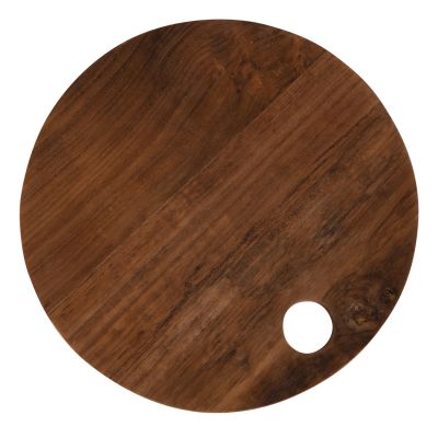 ДЪСКА ЗА РЯЗАНЕ КРЪГЛА ЗА КУХНЯ HM4291 ТИКОВО ДЪРВО В НАТУРАЛ-С ОТВОР ЗА ЗАКАЧВАНЕ Φ23x2Hсм.
