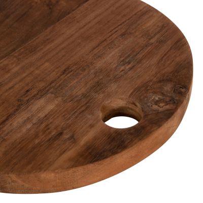 ДЪСКА ЗА РЯЗАНЕ КРЪГЛА ЗА КУХНЯ HM4291 ТИКОВО ДЪРВО В НАТУРАЛ-С ОТВОР ЗА ЗАКАЧВАНЕ Φ23x2Hсм.