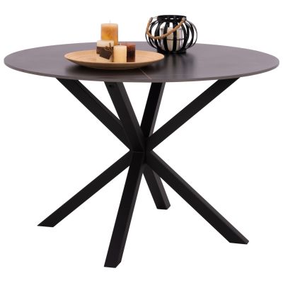 DINING TABLE ROUND SYNTEC HM9309.01 SINTERED STONE BLACK METAL LEGS Φ115x75H