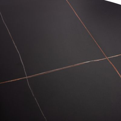 DINING TABLE ROUND SYNTEC HM9309.01 SINTERED STONE BLACK METAL LEGS Φ115x75H