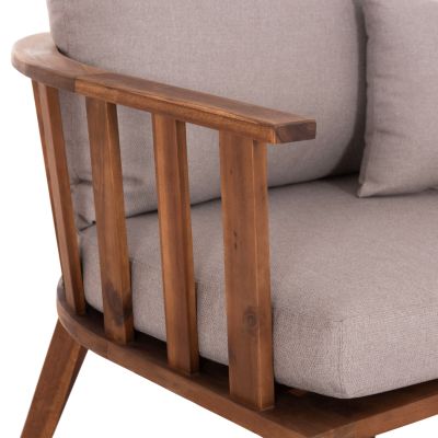 OUTDOOR LOUNGE SET 4PCS HARRA HM6236 ACACIA WOOD IN NATURAL--CUSHIONS IN GREY