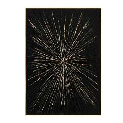 WALL PAINTING STELLON HM4549 BEIGE PS FRAME-BLACK CANVAS-HANDMADE 72x4,5x102Hcm.