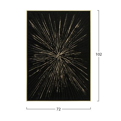 WALL PAINTING STELLON HM4549 BEIGE PS FRAME-BLACK CANVAS-HANDMADE 72x4,5x102Hcm.