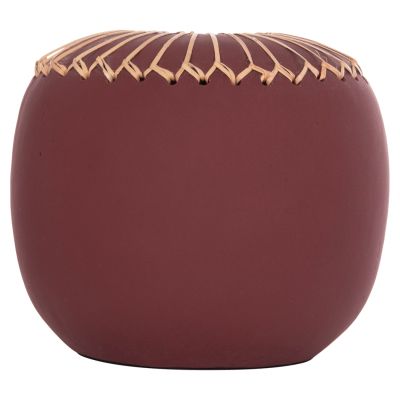 DECORATIVE TABLE VASE LENNOX HM4675.06L TERRACOTA IN MAROON RED--Φ22x20Hcm.