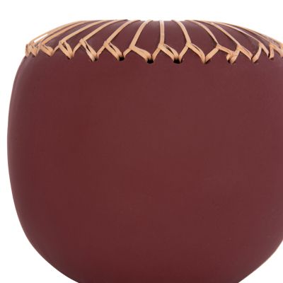 DECORATIVE TABLE VASE LENNOX HM4675.06L TERRACOTA IN MAROON RED--Φ22x20Hcm.