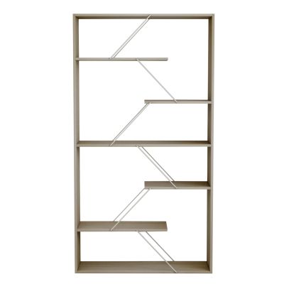BOOKCASE TARS MELAMINE SONOMA-WHITE METAL RODS 84x24x157Hcm.HM2240.11