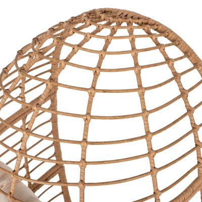 КРЕСЛО ТИП РАТАНОВО ГНЕЗДО HM5869.01 МЕТАЛНИ КРАКА ЧЕРНИ 77x72x148см.