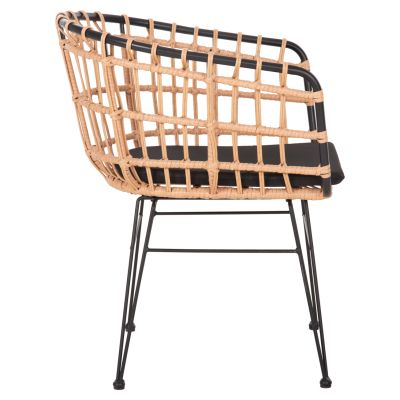 ARMCHAIR OUTDOOR ALLEGRA HM5456.11 METAL&CUSHION BLACK-WICKER BEIGE 58x61x81Hcm.