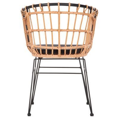 ARMCHAIR OUTDOOR ALLEGRA HM5456.11 METAL&CUSHION BLACK-WICKER BEIGE 58x61x81Hcm.