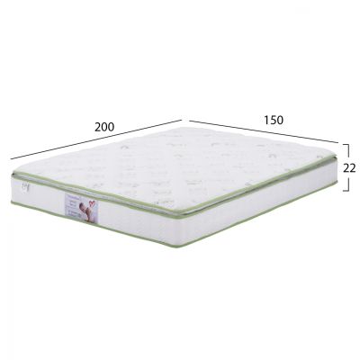 MATTRESS CONTINUOUS SPRING WITH ALOE VERA MATTRESS PAD 150X200 HM372.15 SINGLE SIDE