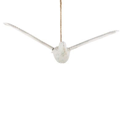 PENDANT DECORATION SEAGULL HM4302 ALBASIA WOOD IN BLUEWASH 93x62x12-100H cm.m.