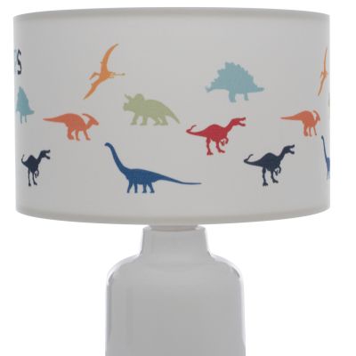 KID'S TABLE LAMP BALOO HM7577.05 FABRIC WITH DINOSAUR FIGURES ON THE CAP Φ24x32Hcm.
