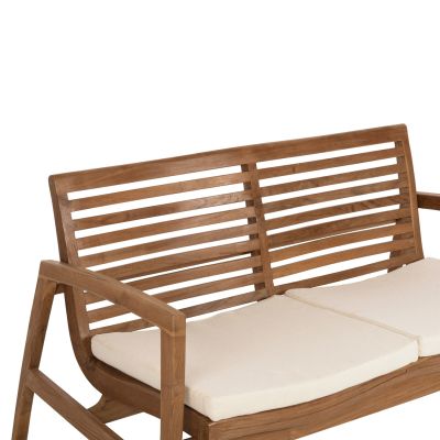 OUTDOOR LOUNGE SET 4PCS DOVER HM9624 RECYCLED TEAK WOOD-WHITE CUSHIONS