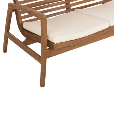 OUTDOOR LOUNGE SET 4PCS DOVER HM9624 RECYCLED TEAK WOOD-WHITE CUSHIONS