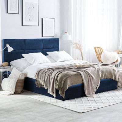 BED BRILEY HM583.08 BLUE VELVET WITH STORAGE SPACE 160X200cm.