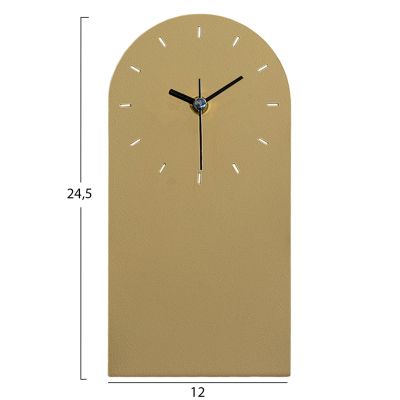TABLE CLOCK HM4339.03 METAL IN CAPPUCCINO COLOR 12X24.5H cm.