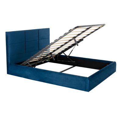 BED BRILEY HM583.08 BLUE VELVET WITH STORAGE SPACE 160X200cm.