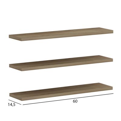WALL SHELVES CASSIUS HM8966.12 MELAMINE IN NATURAL 60x14,5 cm.