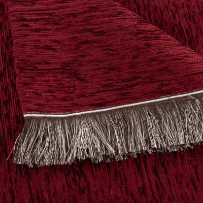 SOFA COVER-THROW WITH FRINGES DREAMTOPIA HM12164.10 IN BURGUNDY RED COLOR 178X178cm.