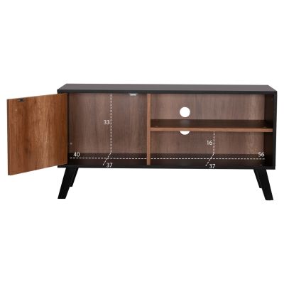 TV STAND/CABINET KRUDEN HM9443.11 MELAMINE IN BLACK-NATURAL 100x40x51Hcm.